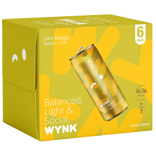 Picture of Wynk 5mg THC Juicy Mango Seltzer (6 x 12oz cans)