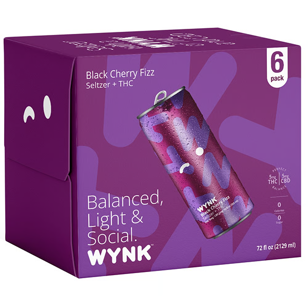 Picture of Wynk 5mg THC Black Cherry Seltzer (6 x 12oz cans)