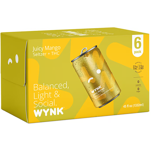 Picture of Wynk 2.5mg THC Juicy Mango Seltzer (6 x 7.5oz cans)