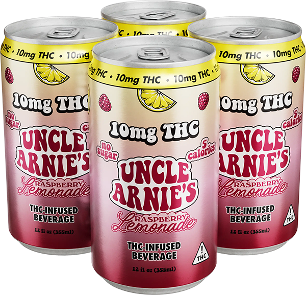 Picture of Uncle Arnie's 10mg THC Raspberry Lemonade (4 x 12oz cans)