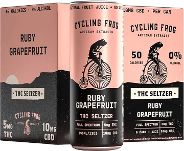 Picture of Cycling Frog 10mg THC Ruby Grapefruit Seltzer (6 x 12oz cans)